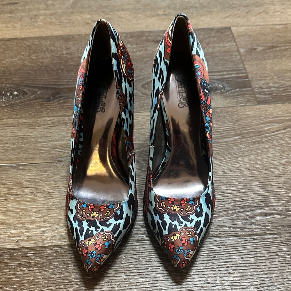Carlos by Carlos Santana Multicolor Floral Heels